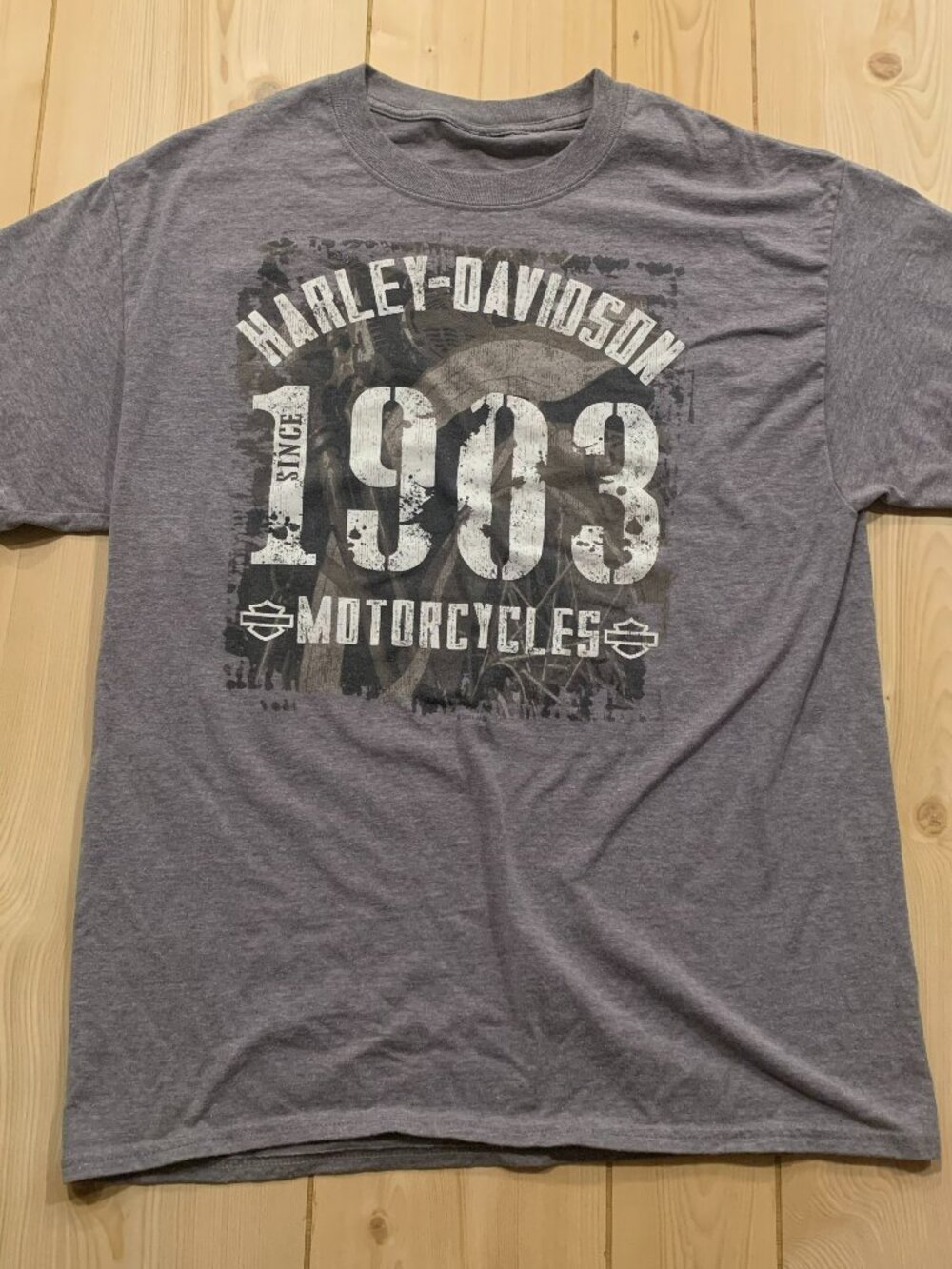 Harley-Davidson Motorcycles Biker Live Free Since 1903 Grunge Punk T-Shirt L